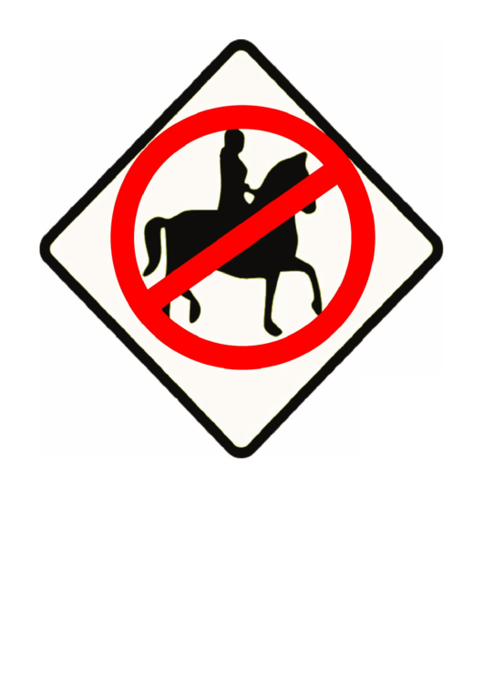 No Horseback Riding Sign Printable pdf