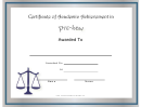 Pre-law Academic Certificate Template (libra)