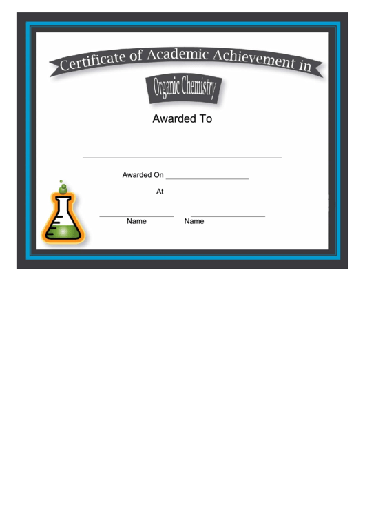 Organic Chemistry Academic Certificate Printable pdf