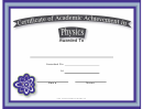 Physics Academic Certificate