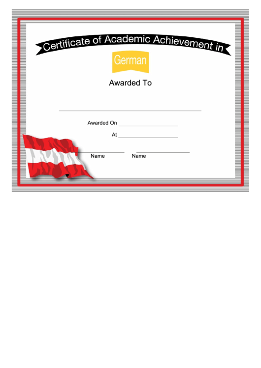 Austria German Language Certificate Printable pdf