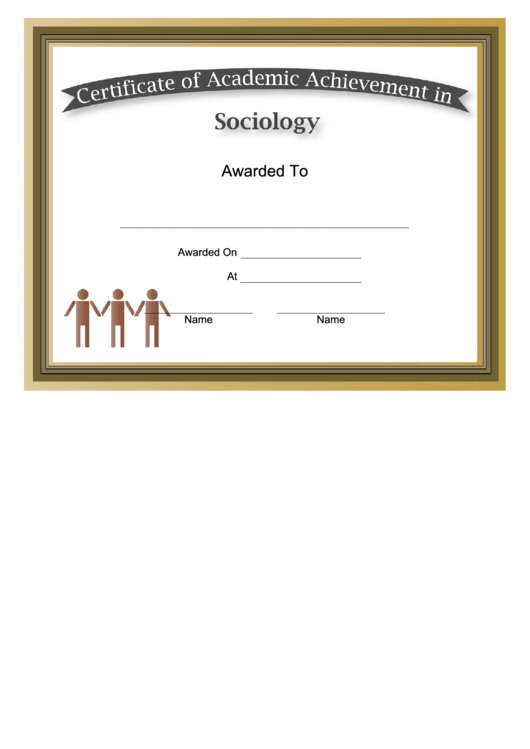 Sociology Academic Certificate Printable pdf