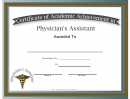 Physician Assistant Academic Certificate