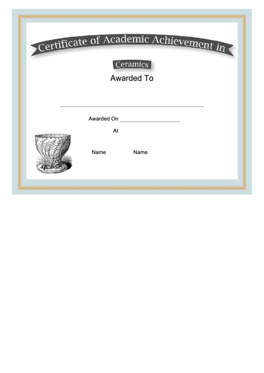 Ceramics Academic Certificate Printable pdf