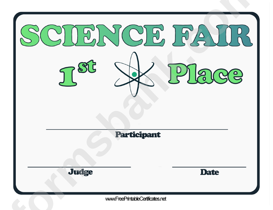 Science Fair First Place