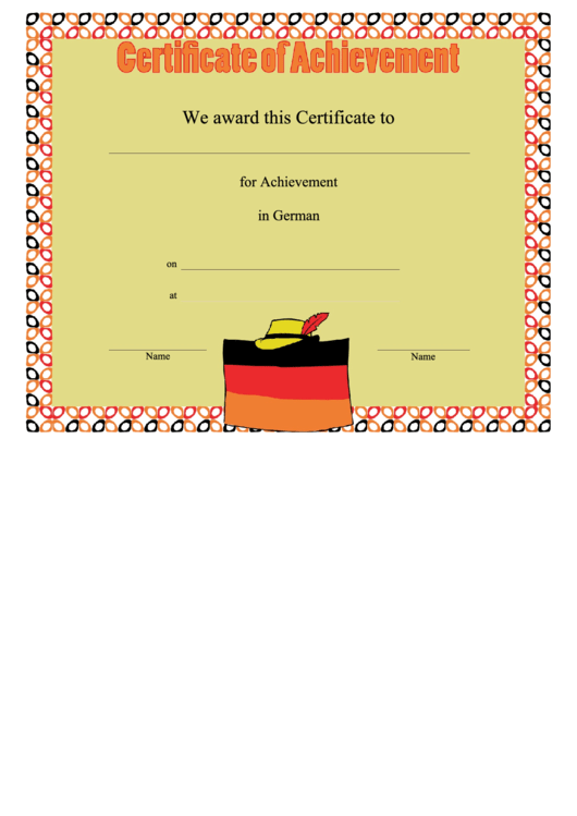 German Achievement Printable pdf