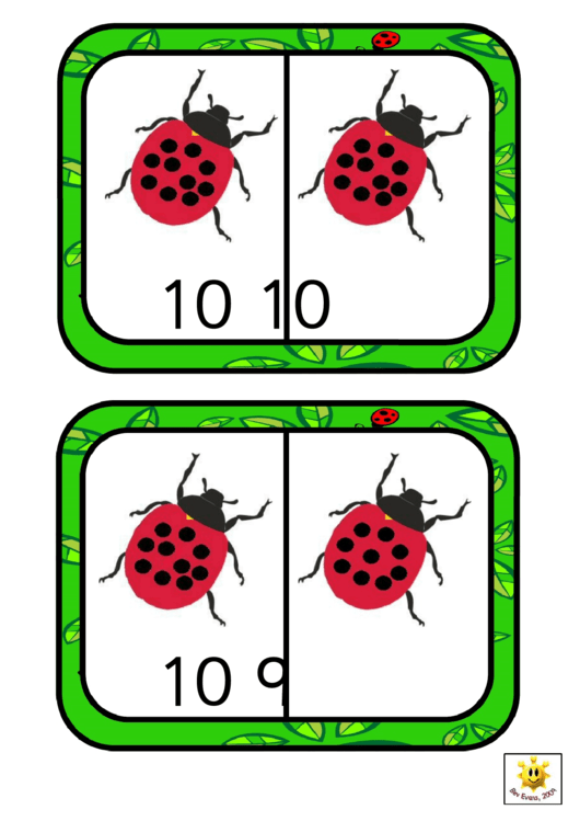 Ladybird Dominoes To 10 Template Printable pdf