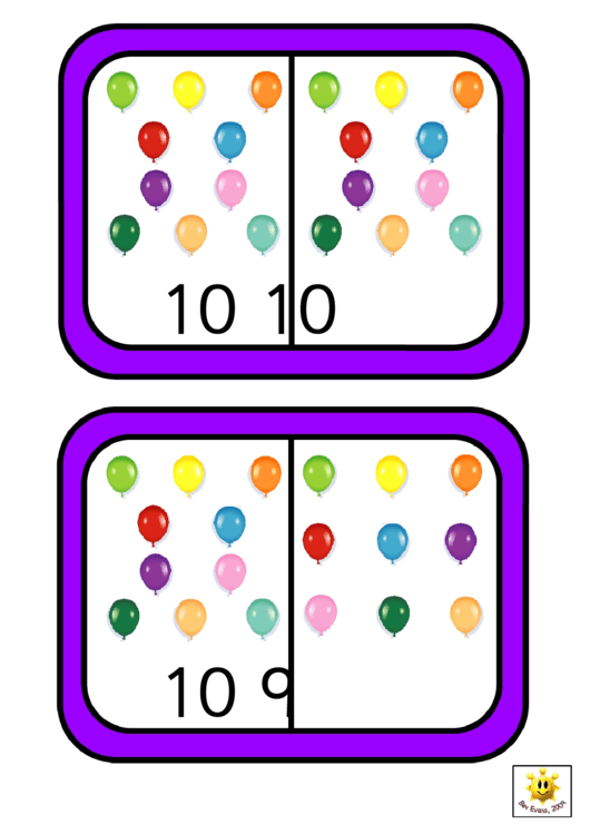 Balloon Dominoes To 10 Template Printable pdf