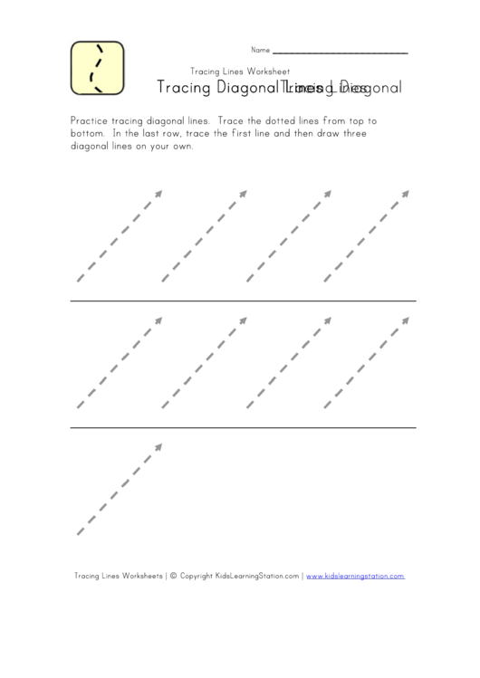 Tracing Diagonal Lines Worksheet Template Printable pdf