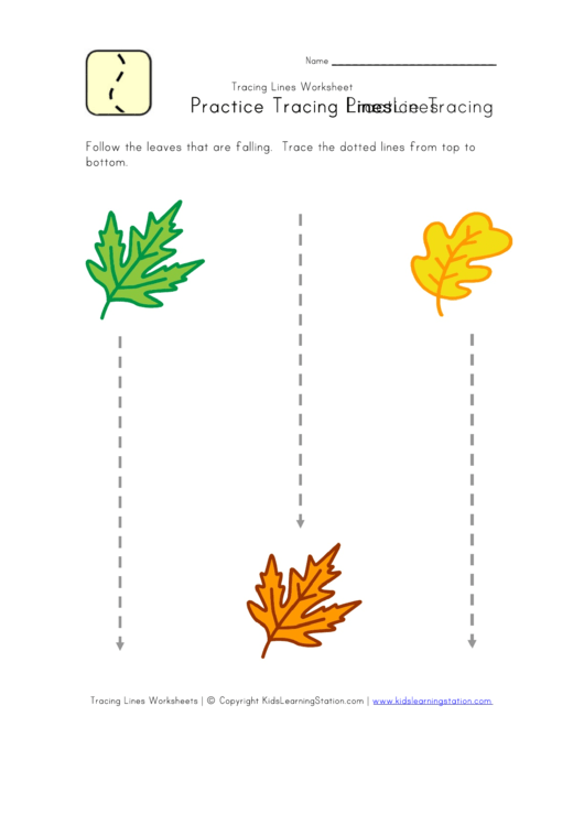 Kids Tracing Lines Worksheet Template Printable pdf