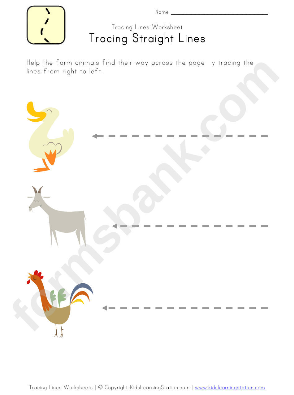 Tracing Straight Lines Worksheet Template