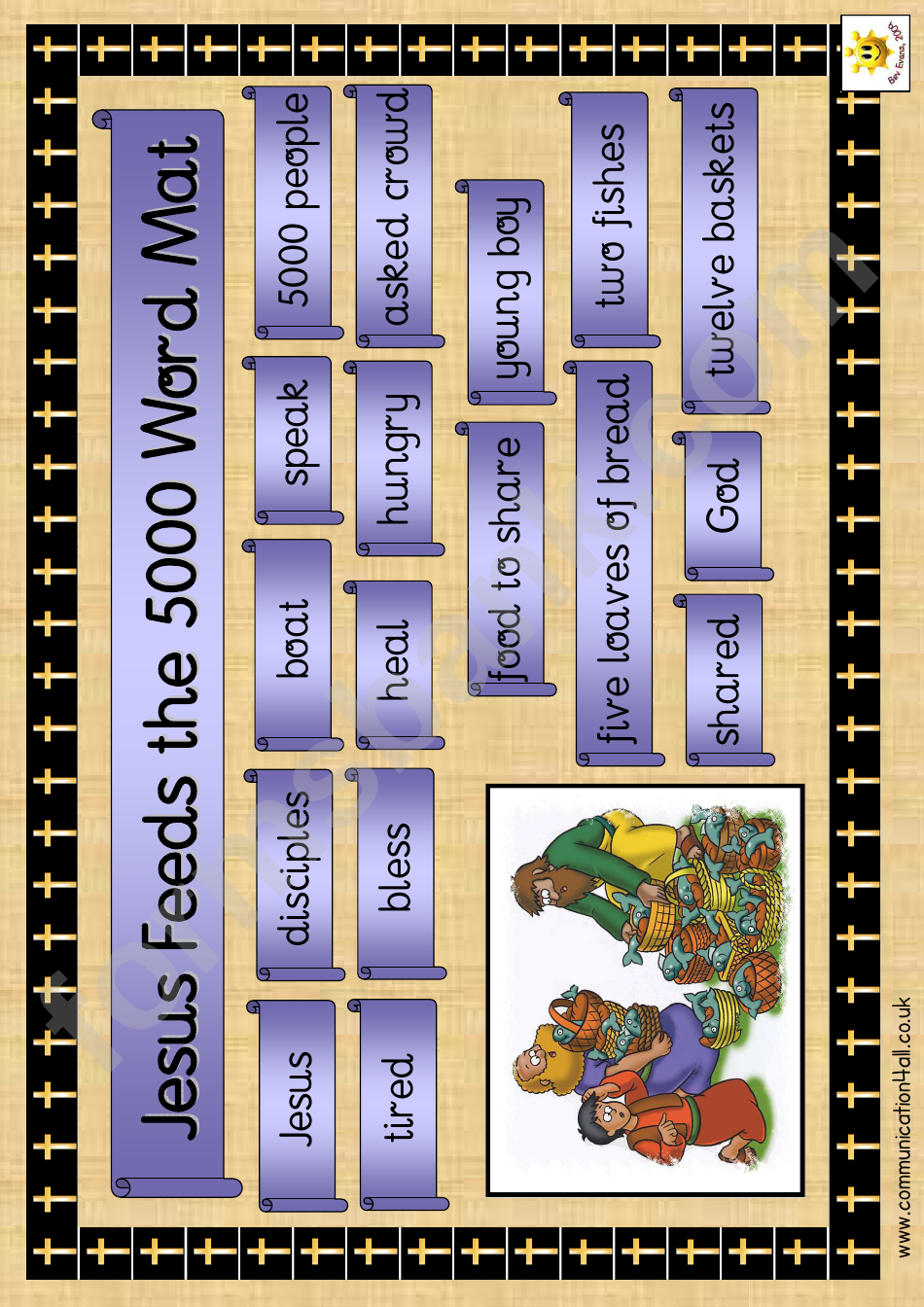 Loaves And Fishes Word Mat Template