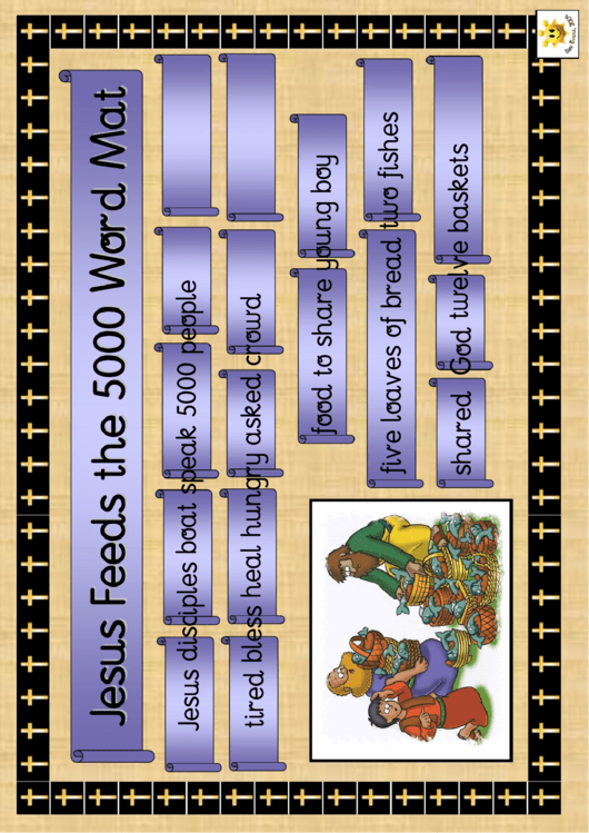 Loaves And Fishes Word Mat Template Printable pdf