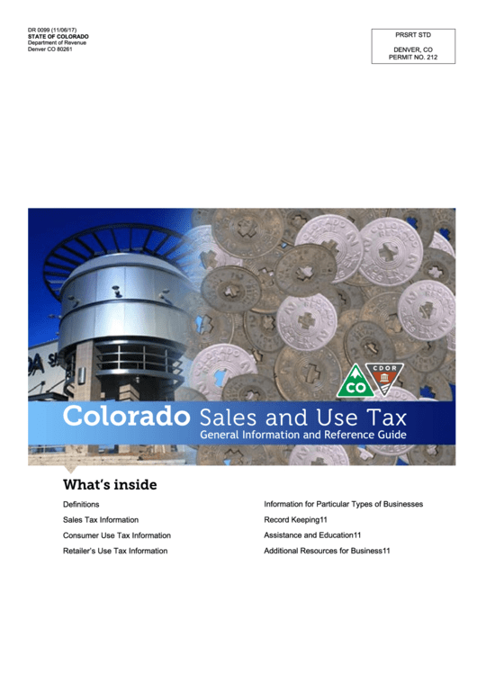 Form Dr 0099 - Colorado Sales And Use Tax Guide