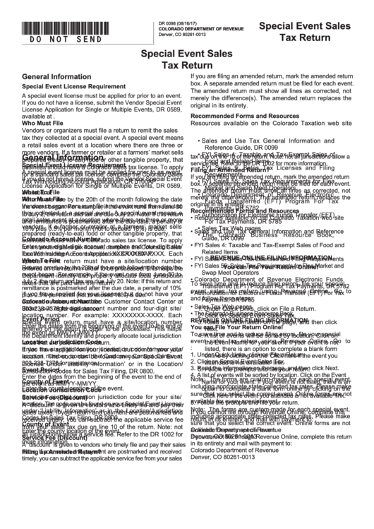 Fillable Form Dr 0098 - Printable pdf