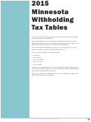 Minnesota Withholding Tax Tables - Minnesota Department Of Revenue - 2015