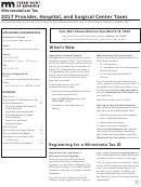 Provider, Hospital, And Surgical Center Taxes Instructions - Minnesota Department Of Revenue - 2017