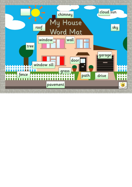 My House Word Mat Printable pdf