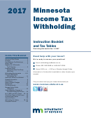 Minnesota Income Tax Withholding - Minnesota Department Of Revenue - 2017