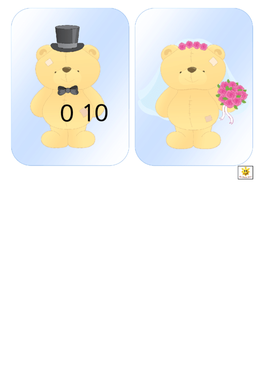 Numbers And Teddy Bears Flash Card Templates Printable pdf