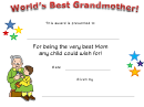 World's Best Grandmother Certificate Template