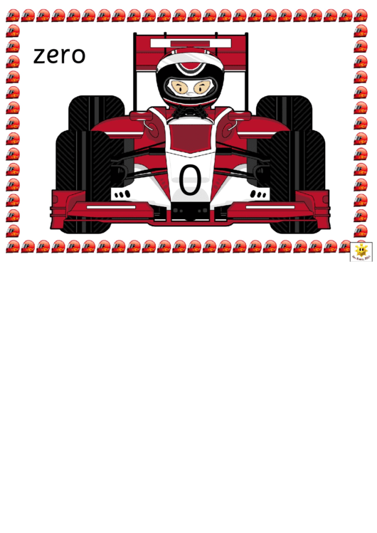 Racing Car Number Chart Printable pdf