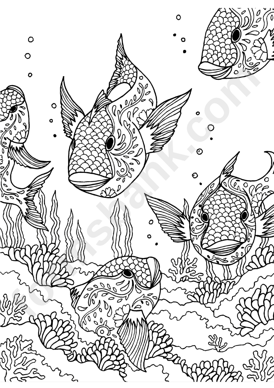 Fish Coloring Sheet printable pdf download