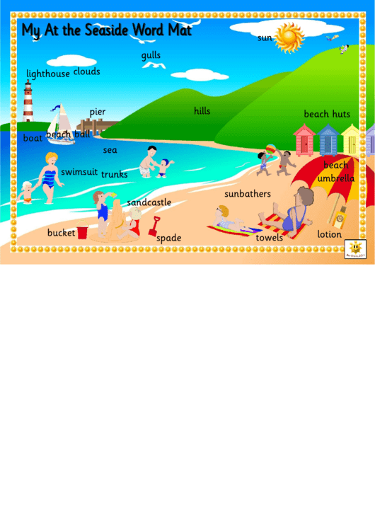 At The Seaside Word Mat Poster Template Printable pdf