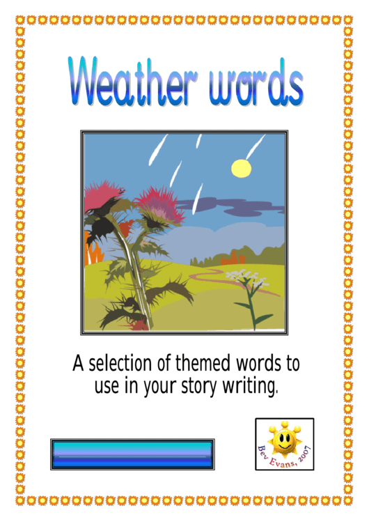 Weather Words Card Template Set Printable pdf