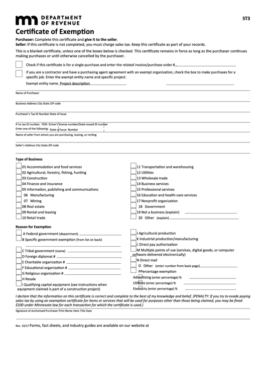 fillable-form-st3-certificate-of-exemption-printable-pdf-download
