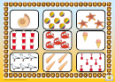 Beach Themed Number Match Lotto 1-9 Card Template Set
