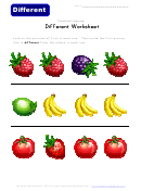 Different Fruit Kids Learning Worksheet Template