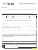 Form Mv-655 - Request For Exemption Fromuse Of Political Subdivision License Plates