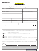 Form Ar1023ct - Application For Income Tax Exempt Status