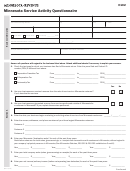 Form C102 - Minnesota Service Activity Questionnaire