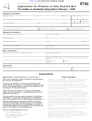 Form Et-92 - Application For Release Of Safe Deposit Box