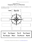 Compass Points And Directions Geography Worksheet