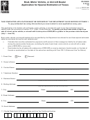 Form Dr-300400 - Boat, Motor Vehicle, Or Aircraft Dealer Application For Special Estimation Of Taxes