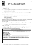 Form Gt-800021 - Florida Taxes On Laundering, Dry Cleaning, And Alterations