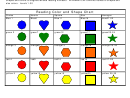 Reading Color And Shape Chart - Circles/hearts/square/star/hexagon