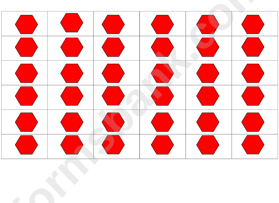 Red Hexagon Template