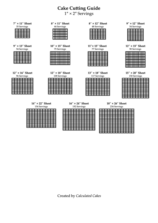 Sheet Cutting Cake Serving Chart Printable pdf