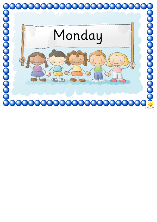 Months Word Cards Template - Regular, With Picture Of Happy Hand-Drawn Children Holding Banner Printable pdf