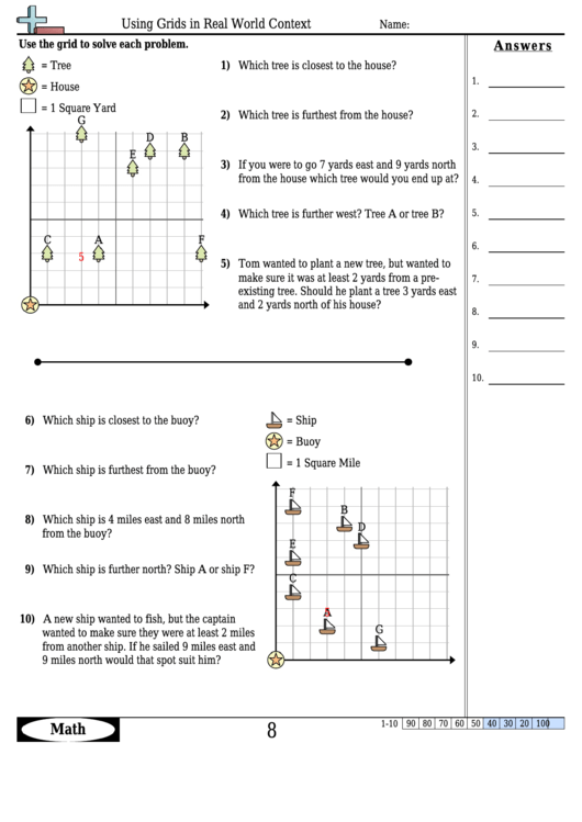  using grids in real world context worksheet template with answer key 