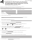 Form Rp-421-n [oneonta] - Application For Real Property Tax Exemption For Capital Improvements To Multiple Dwelling Buildings Within Certain Cities