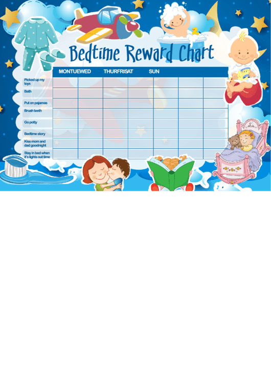 Weekly Bedtime Reward Chart Printable pdf