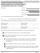 Form Ihss-e 005 - In-home Supportive Services Program - Notice Of Ineligibility To Request Exemption From Workweek Limits For Extraordinary Circumstances (exemption 2) - Provider