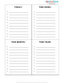 Today/this Week/this Month/this Year Planning Sheet