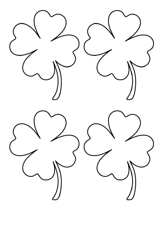 Medium Four Leaf Clover Pattern Template