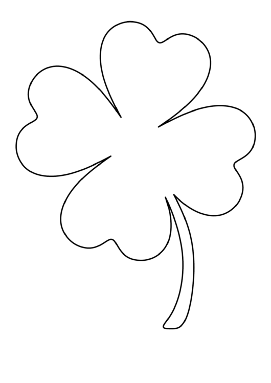 Large Four Leaf Clover Pattern Template